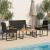 Set de Mobilier pentru Exterior cu pernă 4 pcs Negru poliratan GartenMobel Dekor