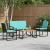 Set de Mobilier pentru Exterior cu pernă 4 pcs Negru și Turcoaz GartenMobel Dekor