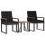 Set de Mobilier pentru Exterior cu pernă 3 pcs Negru poliratan GartenMobel Dekor