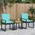Set de Mobilier pentru Exterior cu pernă 3 pcs Negru și Turcoaz GartenMobel Dekor