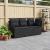 Canapea cu braț în grădină cu canapea colțară 2 Bucată Negru GartenMobel Dekor