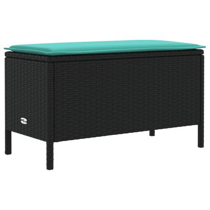 Taburet pentru grădină Negru și Turcoaz 80 x 38 x 42 cm GartenMobel Dekor