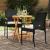 Scaune de grădină cu pernă 2 pcs Negru și Alb crem GartenMobel Dekor