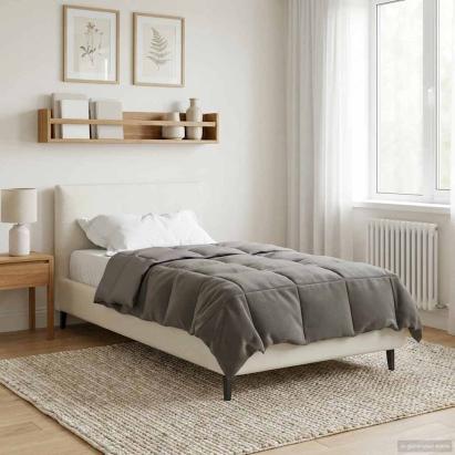 Duvet de iarnă Patos Gri deschis 155 x 200 cm Microfibră GartenMobel Dekor