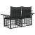 Loveseat pentru exterior 2 pcs Negru și Gri închis poliratan GartenMobel Dekor