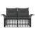 Loveseat pentru exterior 2 pcs Negru și Gri închis poliratan GartenMobel Dekor