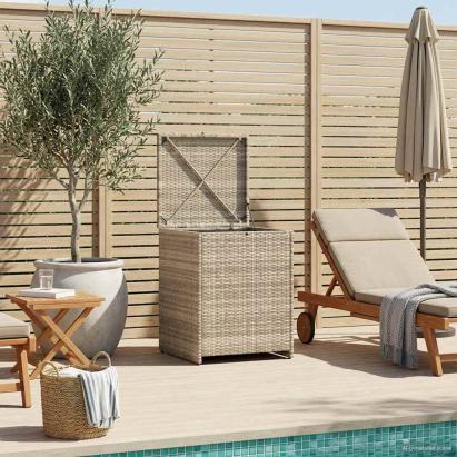 Cutie pentru perne Gri deschis 55 x 55 x 69 cm poliratan GartenMobel Dekor