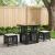 Set de masă pentru grădină 3 pcs Negru și Crem poliratan GartenMobel Dekor
