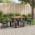 Set de masă pentru grădină cu pernă 3 pcs Negru și Gri GartenMobel Dekor