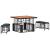 Set de masă pentru grădină cu pernă 3 pcs Negru și Gri GartenMobel Dekor