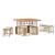 Set de masă pentru grădină cu pernă 3 pcs Natur și Alb GartenMobel Dekor