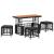 Set de masă pentru grădină cu pernă 4 pcs Negru și Gri GartenMobel Dekor