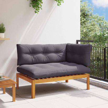 Unitate canapea colț Gri Natural și Închis 132 x 92 x 82 cm GartenMobel Dekor