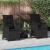 Scaun pentru Grădină 2 pcs Negru 56 x 64 x 94 cm GartenMobel Dekor