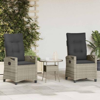 Scaun pentru Grădină 2 pcs Gri deschis și gri închis GartenMobel Dekor