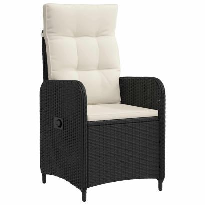 Scaun de grădină rabatabil Negru și Alb crem 57 x 63 x 94 cm GartenMobel Dekor