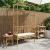Arc de Grădină cu Bancă Alb crem 115 x 50 x 205 cm Bambus GartenMobel Dekor