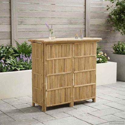 Masă de bar exterioară natural 115 x 55 x 105 cm Bambus GartenMobel Dekor