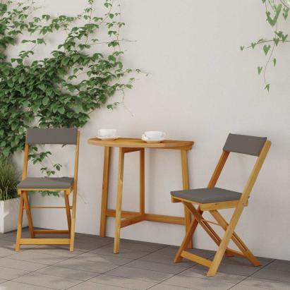 Scaune Bistro pentru Exterior 2 pcs Gri închis 40 x 53 x 80 cm GartenMobel Dekor
