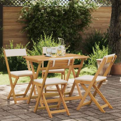 Scaune Bistro pentru Exterior 4 pcs Alb crem 40 x 53 x 80 cm GartenMobel Dekor