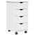 Cabinet mobil cu roata Alb 34 x 39 x 65,5 cm Lemn de pin masiv GartenMobel Dekor