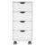 Cabinet mobil cu roata Alb 34 x 39 x 65,5 cm Lemn de pin masiv GartenMobel Dekor