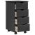 Cabinet mobil cu roata Gri 34 x 39 x 65,5 cm Lemn de pin masiv GartenMobel Dekor