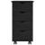 Cabinet mobil Negru 34 x 39 x 65,5 cm Lemn de pin masiv GartenMobel Dekor