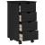 Cabinet mobil Negru 34 x 39 x 65,5 cm Lemn de pin masiv GartenMobel Dekor