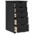 Dulap Negru 34 x 39 x 61,5 cm Lemn de pin masiv GartenMobel Dekor