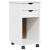 Cabinet mobil cu roata Alb 34 x 39 x 65,5 cm Lemn masiv de pin GartenMobel Dekor