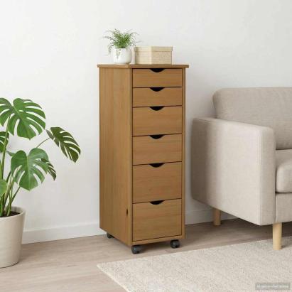 Cabinet mobil Maro miere 34 x 39 x 93,5 cm Lemn de pin masiv GartenMobel Dekor