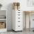 Cabinet mobil cu roata Alb 34 x 39 x 93,5 cm Lemn de pin masiv GartenMobel Dekor