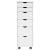 Cabinet mobil cu roata Alb 34 x 39 x 93,5 cm Lemn de pin masiv GartenMobel Dekor
