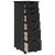 Cabinet mobil Negru 34 x 39 x 93,5 cm Lemn de pin masiv GartenMobel Dekor