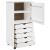 Cabinet mobil cu roata Alb 53 x 39 x 103 cm Lemn de pin masiv GartenMobel Dekor