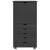 Cabinet mobil cu roata Gri 53 x 39 x 103 cm Lemn de pin masiv GartenMobel Dekor