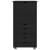 Cabinet mobil cu roata Negru 53 x 39 x 103 cm Lemn de pin masiv GartenMobel Dekor