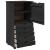 Cabinet mobil cu roata Negru 53 x 39 x 103 cm Lemn de pin masiv GartenMobel Dekor