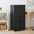 Cabinet mobil cu roata Negru 53 x 39 x 103 cm Lemn de pin masiv GartenMobel Dekor