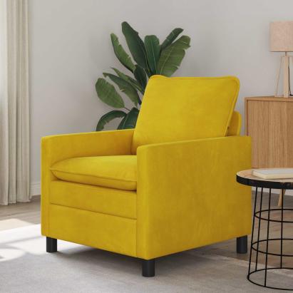 Canapea Galben 76 x 81 x 87,5 cm Catifea GartenMobel Dekor