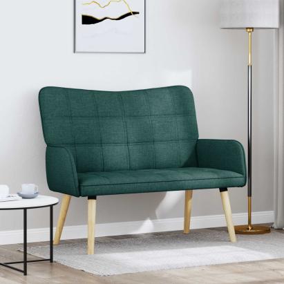 Canapea cu două locuri Verde închis 115 x 61 x 87 cm țesătură GartenMobel Dekor