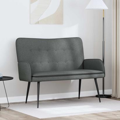 Canapea cu 2 locuri Gri închis 115 x 61 x 87 cm țesătură GartenMobel Dekor