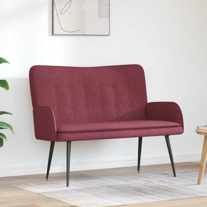 Canapea cu 2 locuri bordo 115 x 61 x 87 cm țesătură GartenMobel Dekor