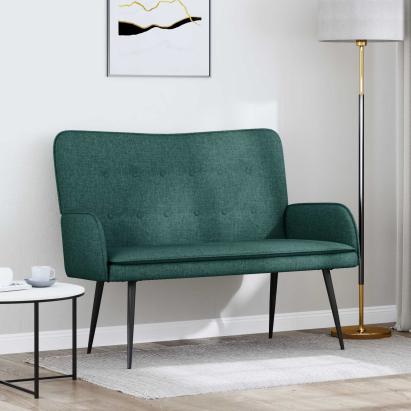 Canapea cu 2 locuri Verde închis 115 x 61 x 87 cm țesătură GartenMobel Dekor