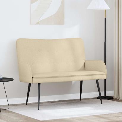 Canapea cu 2 locuri Crem 115 x 61 x 87 cm țesătură GartenMobel Dekor
