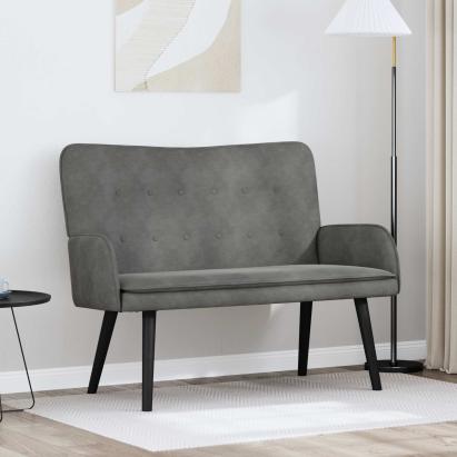 Canapea cu două locuri Gri închis 115 x 61 x 87 cm Catifea GartenMobel Dekor