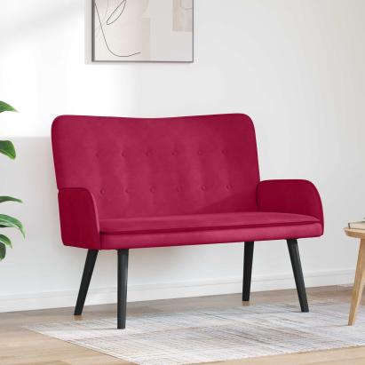 Canapea cu două locuri bordo 115 x 61 x 87 cm Catifea GartenMobel Dekor