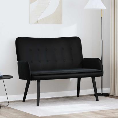 Canapea cu două locuri Negru 115 x 61 x 87 cm Catifea GartenMobel Dekor