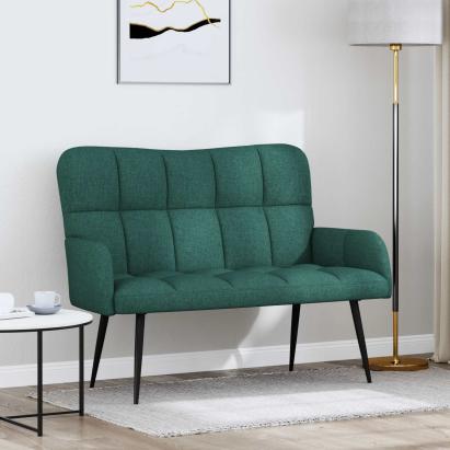 Canapea cu două locuri Verde închis 115 x 61 x 87 cm țesătură GartenMobel Dekor